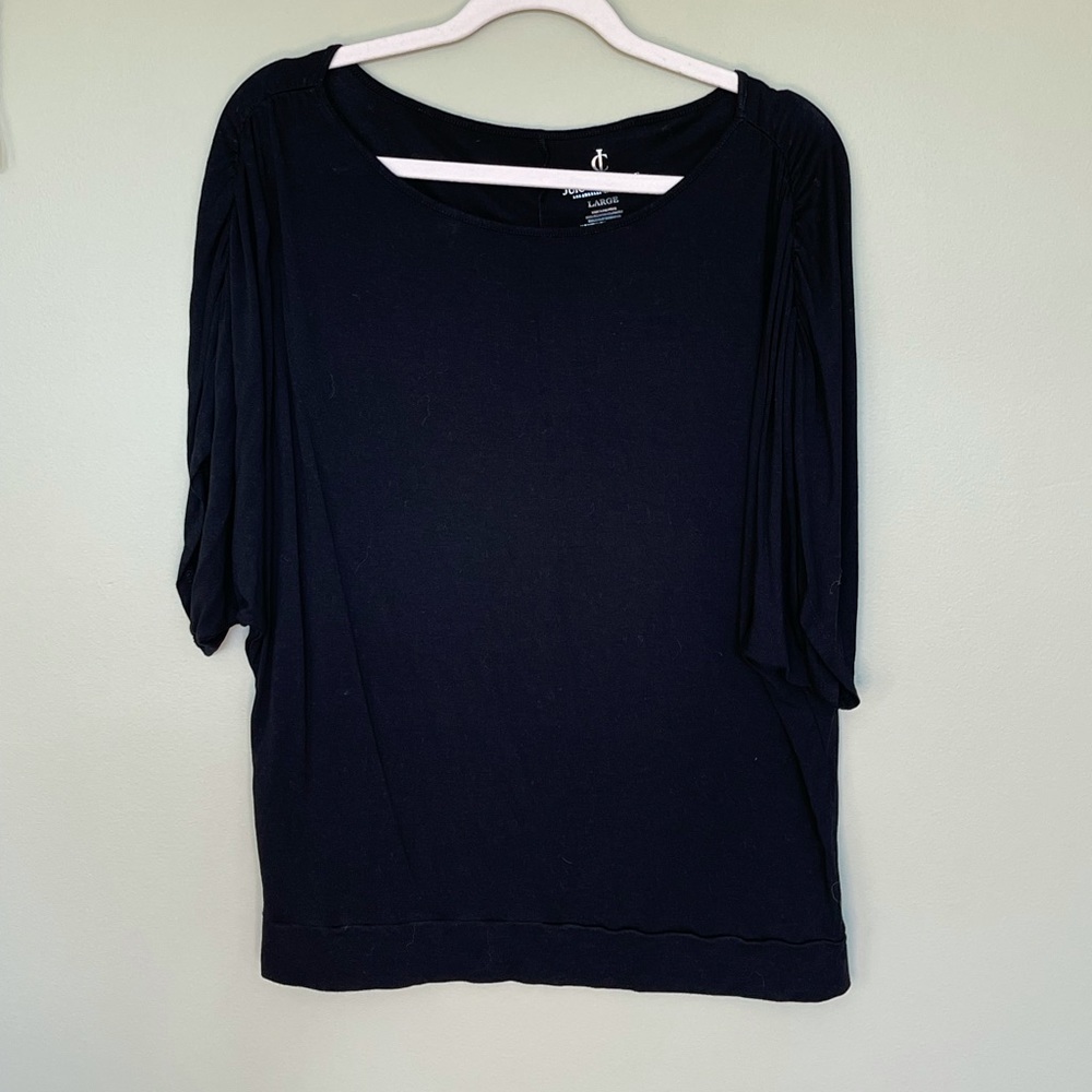 Juicy Couture Black Short sleeve cotton top Large